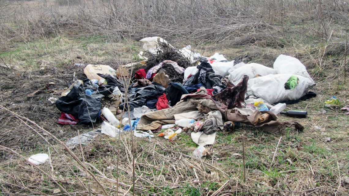 Свалка мусора возле д. Волковыск