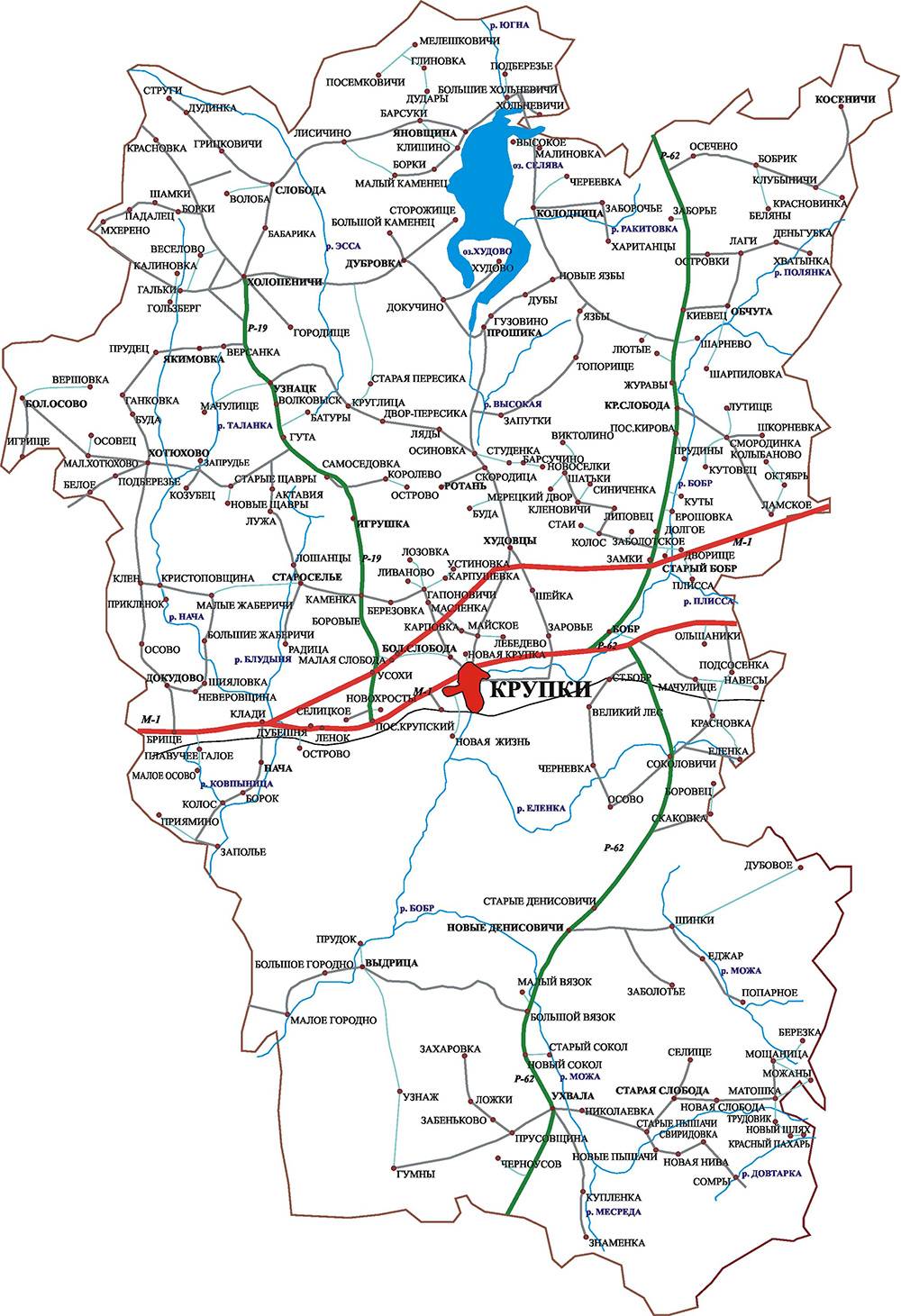 Карта Крупского района
