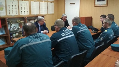 Представители ДОСААФ встретились с сотрудниками Крупского РОЧС