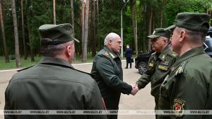 Александр Лукашенко посетил Центральный командный пункт ВВС и войск ПВО