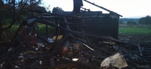 В Лебедево сгорела хозяйственная постройка
