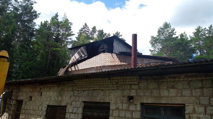 В Крупках горело здание по улице Армейской