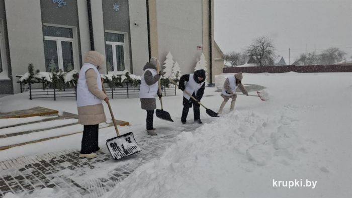 Активисты районной организации РОО &laquo;Белая Русь&raquo; присоединились к уборке снега