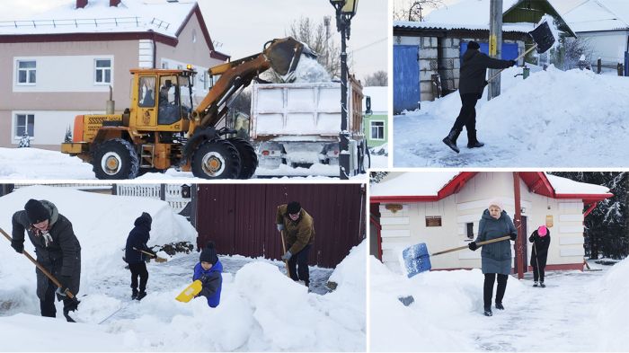 Крупчане активно включились в "снежный" субботник (фото)
