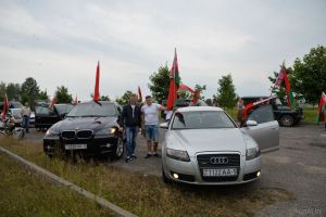 В Крупках прошел автопробег &quot;За единую Беларусь&quot;.