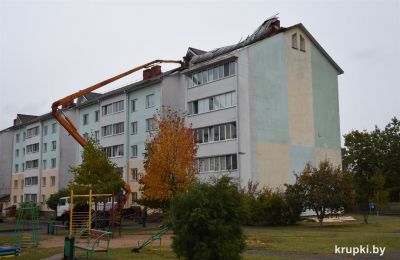В Крупках оперативно приступили к устранению последствий непогоды