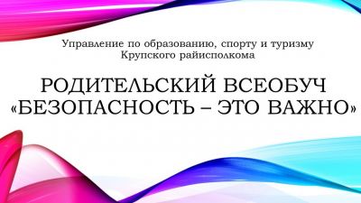 1 ноября в 17.00 в режиме стрима пройдет родительский всеобуч &quot;Безопасность это важно&quot;
