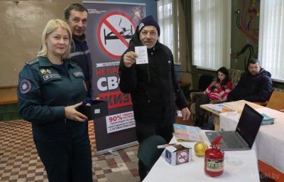 Крупские спасатели встретились с жителями поселка Ленок