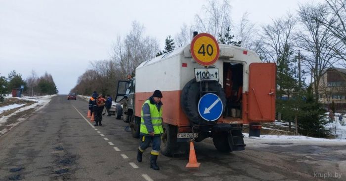 Бригады ДРСУ № 164 работают на участках, где необходим ямочный ремонт