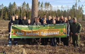 Учащиеся СШ № 3 приняли участие в посадке леса