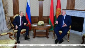 Встреча Лукашенко и Путина проходит во Дворце Независимости в Минске