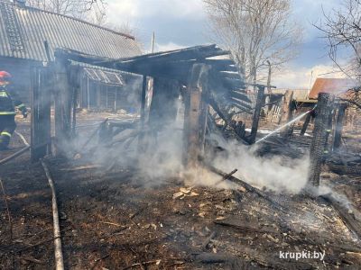 В Красновке сгорели три надворные постройки
