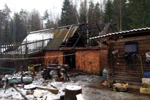 Сарай сгорел в деревне Новые Денисовичи