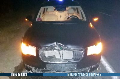 В Крупском районе водитель совершил наезд на местного жителя, сидевшего на проезжей части