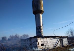 В деревне Игрище горела водонапорная башня