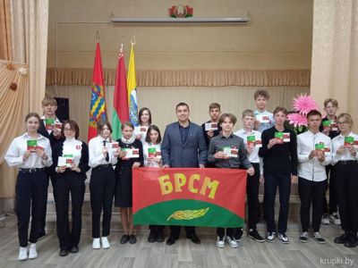 Школьникам вручили билеты БРСМ